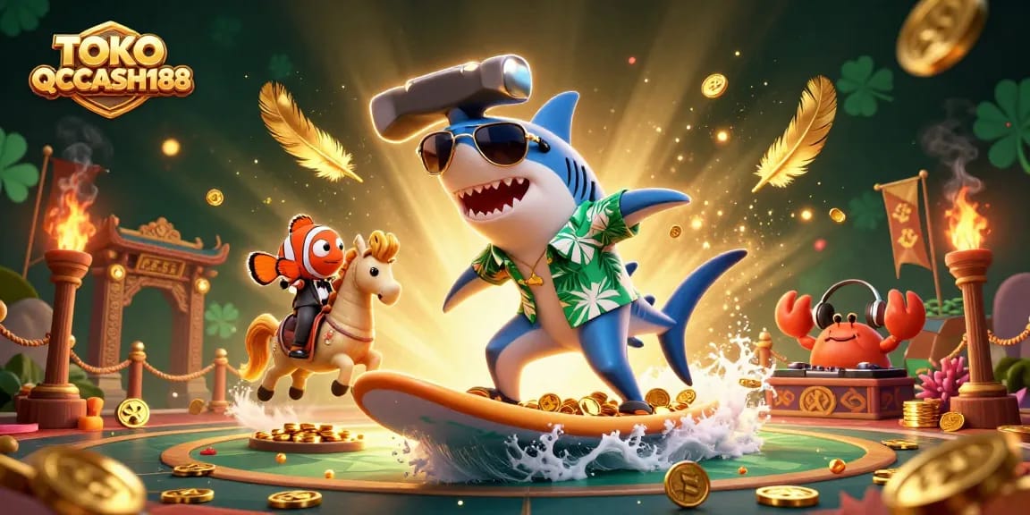 Join the excitement at TOKO QQCASH188 with a vibrant carnival scene full of thrilling casino action.