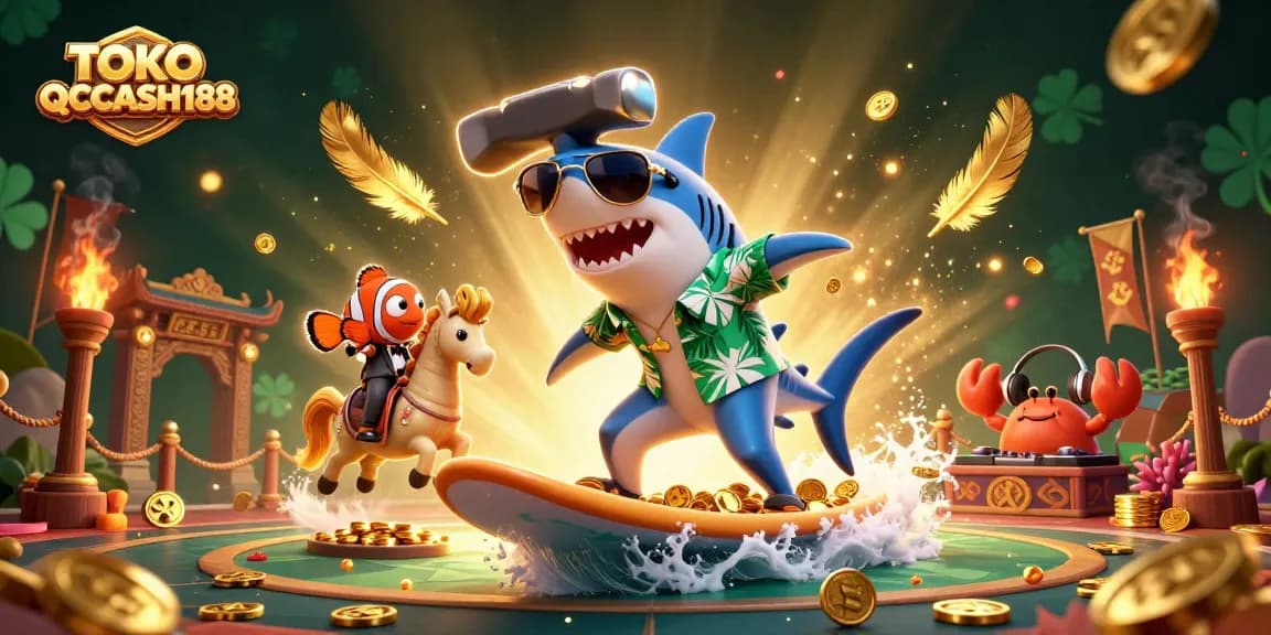 Join the excitement at TOKO QQCASH188 with a vibrant carnival scene full of thrilling casino action.