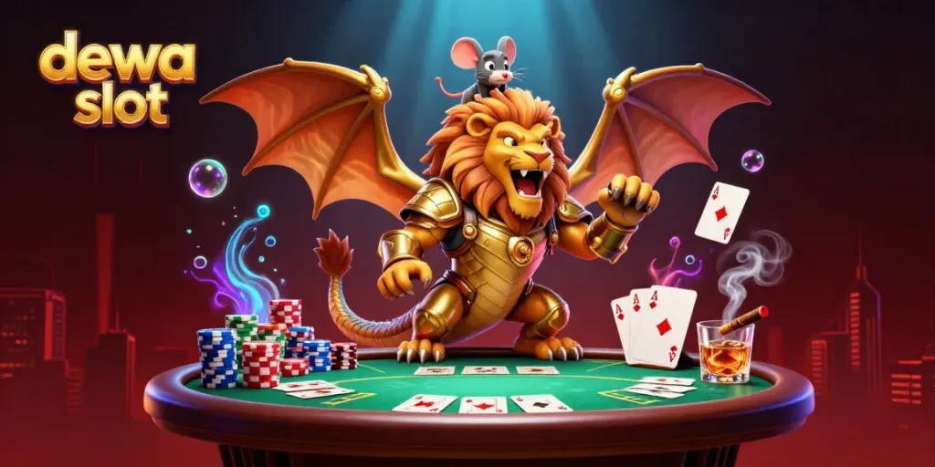 Experience thrilling action in dewa slot with a magical chimera and poker elements.