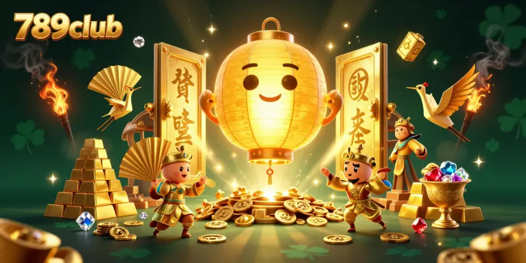 Immerse in the excitement of 789club with vibrant casino visuals of golden treasures and lucky symbols.
