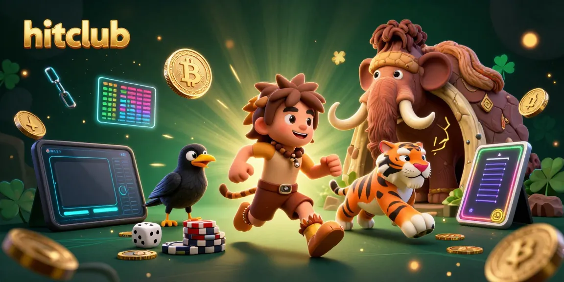 Experience the thrill of hitclub gaming with colorful cartoon characters in a vibrant prehistoric casino setting.