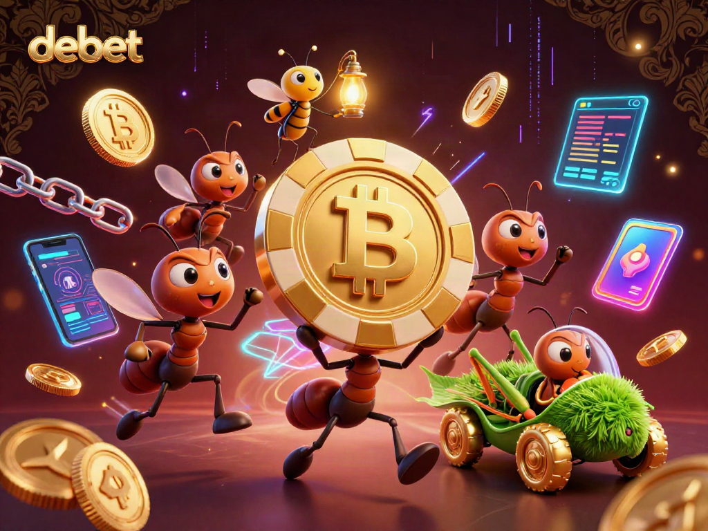 Experience the thrill of debet with a heist by cartoon ants in a vibrant casino scene.