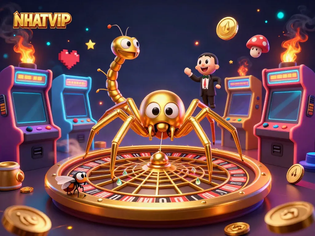 Experience thrill as NHATVIP brings vibrant casino elements to life in a dynamic game scene.