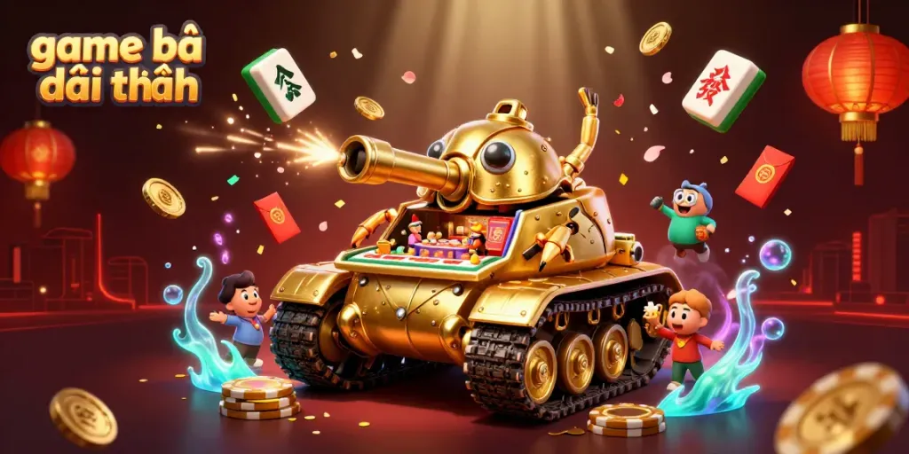 Engage in thrilling game bài đổi thưởng action with a colorful, immersive miniature casino scene featuring a massive golden beetle tank.