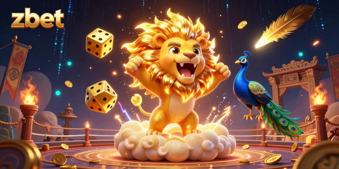 Engage with zbet's thrilling casino experience featuring animated characters, dice, and dynamic elements.