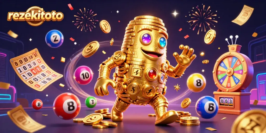 Experience winning with rezekitoto in a vibrant and dynamic casino scene featuring engaging game elements.
