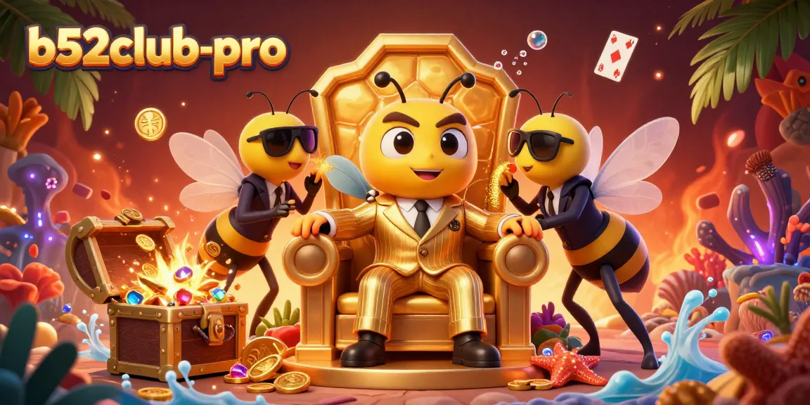 Experience thrilling wins at b52club-pro with a dynamic scene of cartoon bumblebees in a casino setting.