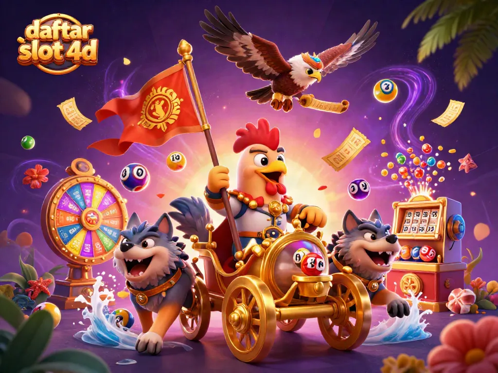Gambarkan daftar slot 4D dengan karakter dan elemen menang menarik di kasino virtual fantastis.