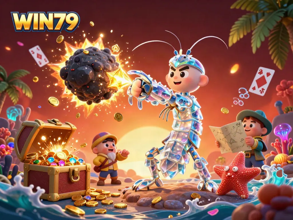 Experience the excitement of WIN79 with vibrant gaming action, featuring a galactic samurai and treasure elements.