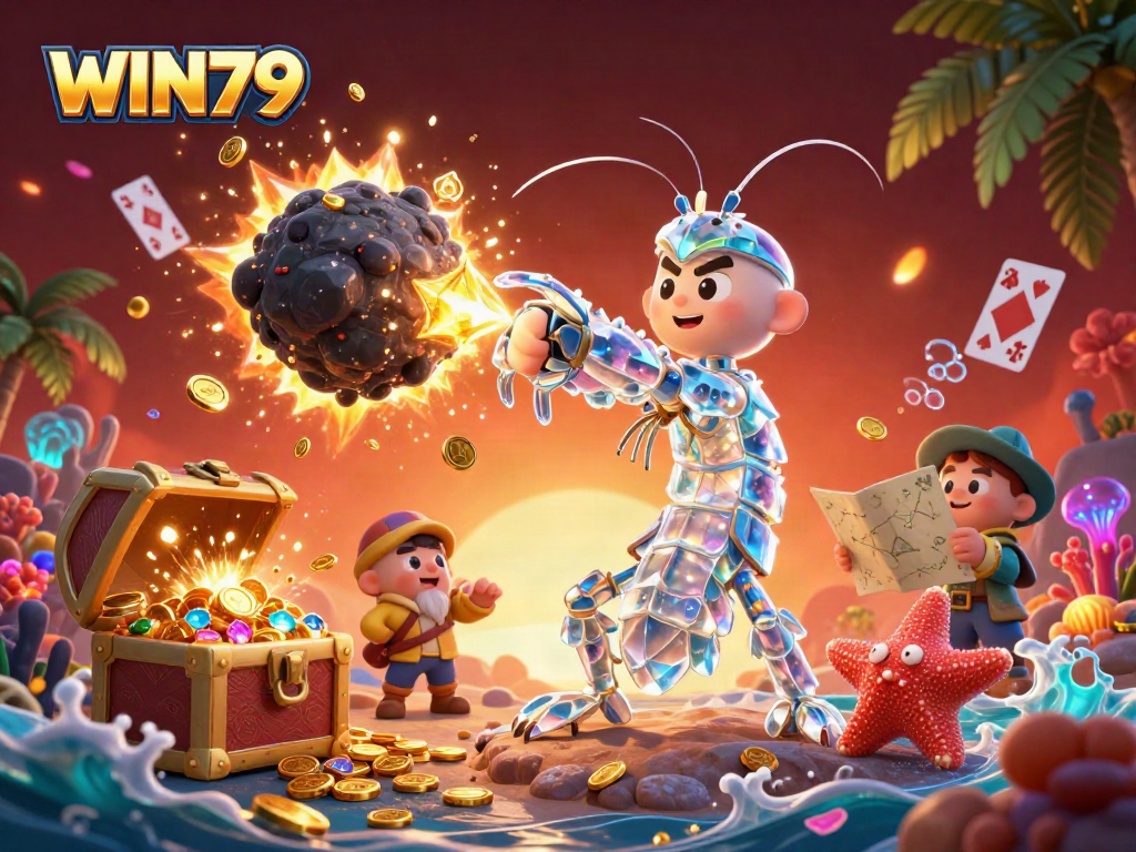 Experience the excitement of WIN79 with vibrant gaming action, featuring a galactic samurai and treasure elements.