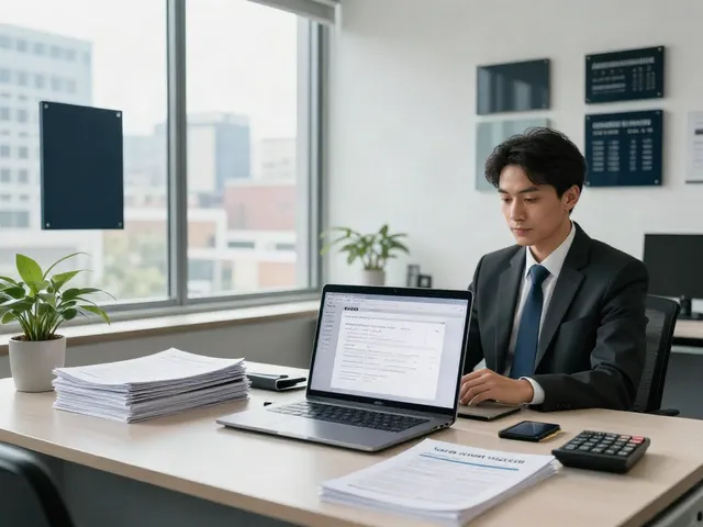 Payday loan application process at https://edmonton.paydayloans-on.ca in a modern office.